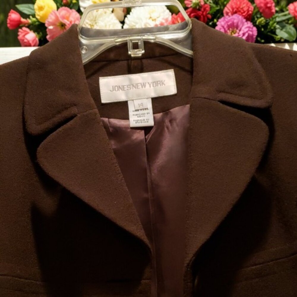Jones New York Vintage Chocolate Brown Button Dow… - image 3